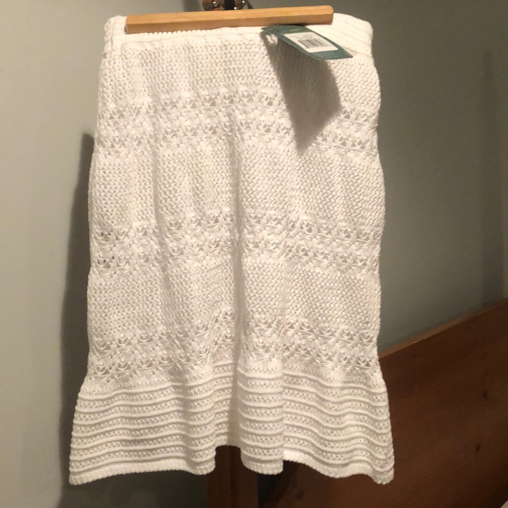 Crochet white skirt